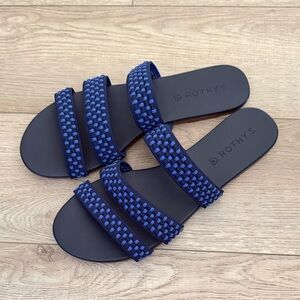 Rothy's Navy Triple Band Slides
